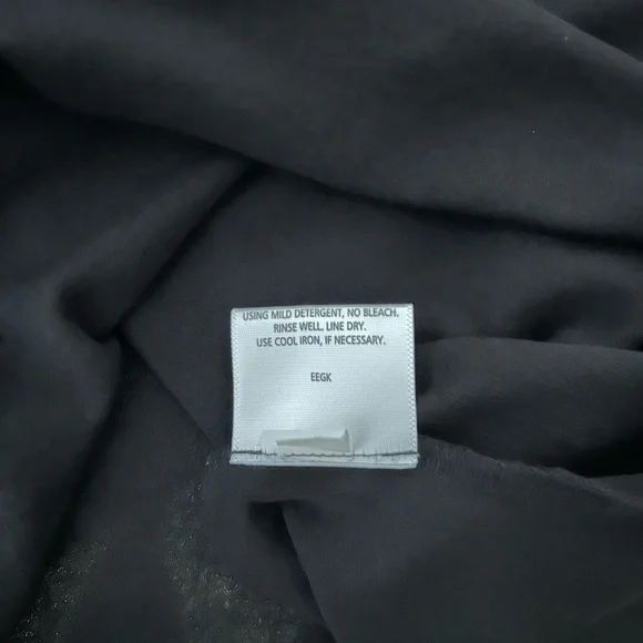 Eileen Fisher Black Silk Long Sleeve Top - Picture 5 of 5